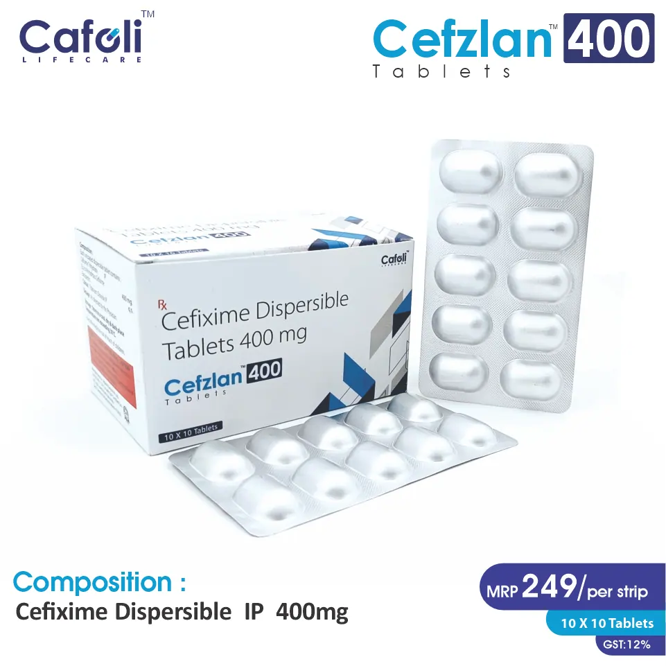 Cefixime 400mg Tablet at Best Price in PCD Pharma Franchise for Antibiotics & Bacterial Infections.